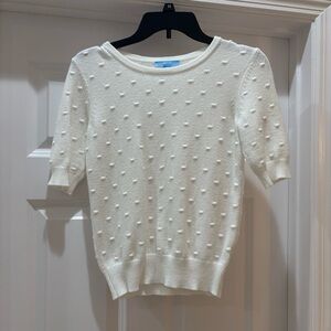 EUC Draper James White Textured Sweater